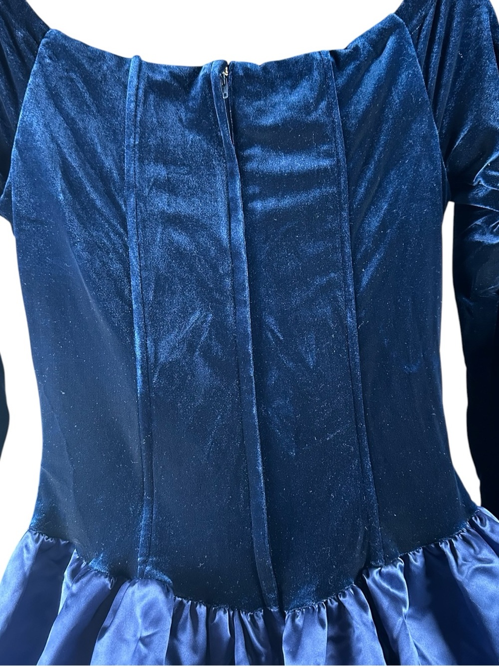 Vintage Scott McClintock Blue Velvet Gown 12 Gothic Witchy Halloween Costume - Picture 7 of 16